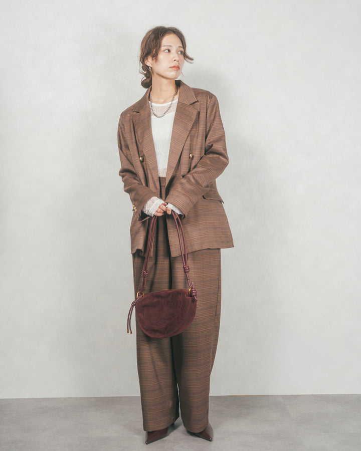 ［SET］Effortless チェックジャケット+Effortless チェックタックパンツ（2SET）