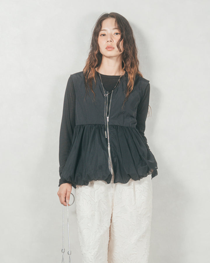 チュールタフタバルーンベスト (BLACK)