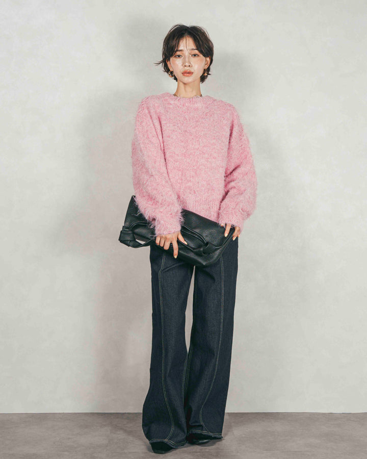 ミックスヤーン2WAYカーディガン (LIGHT PINK)