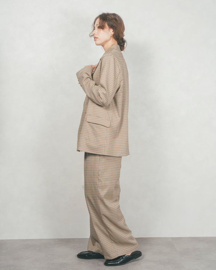 ［SET］Effortless チェックジャケット+Effortless チェックタックパンツ（2SET）