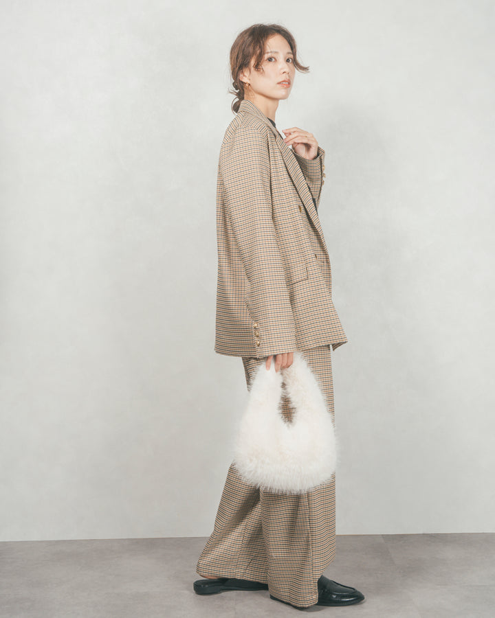 ［SET］Effortless チェックジャケット+Effortless チェックタックパンツ（2SET）