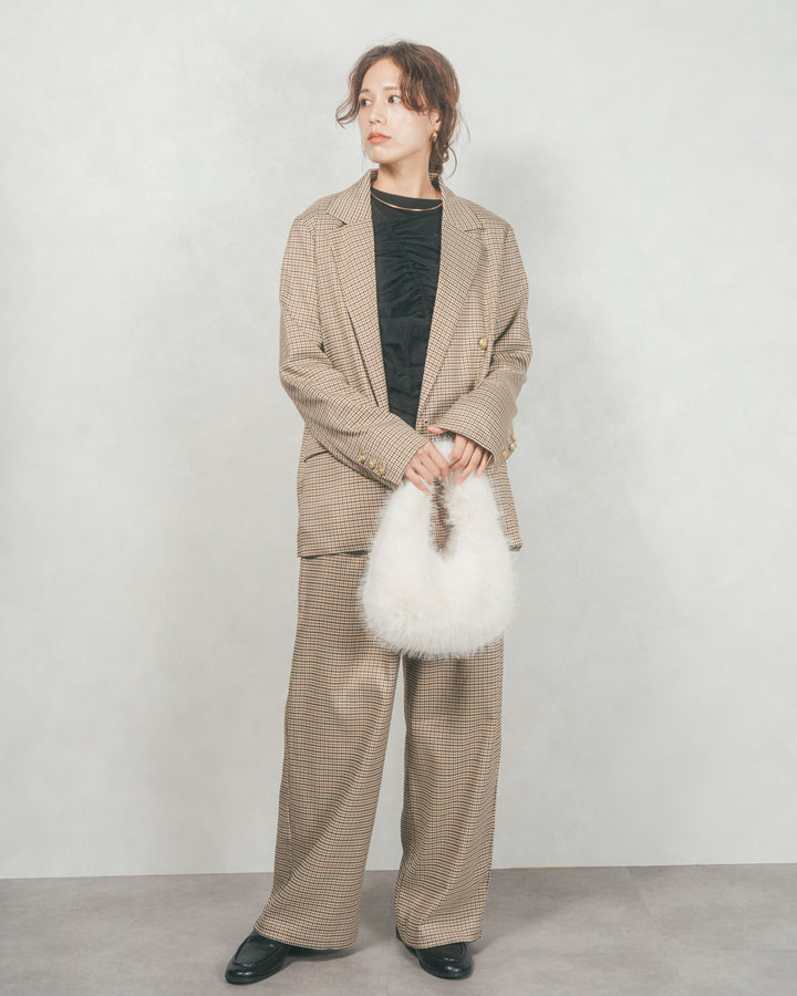 ［SET］Effortless チェックジャケット+Effortless チェックタックパンツ（2SET）