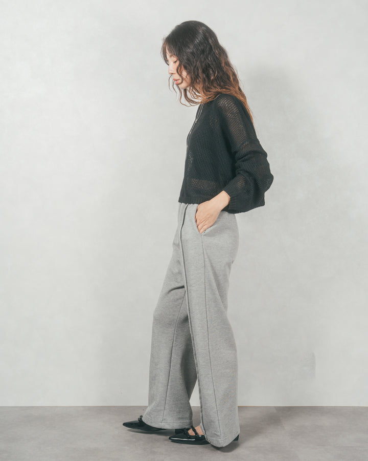 クロップドメッシュニット( BLACK)