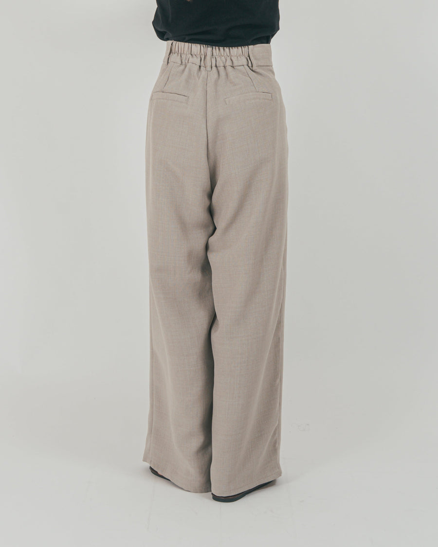 ［SET］スラブTweedバイカラーティアードキャミ + スラブTweedタックワイドパンツ（2SET）