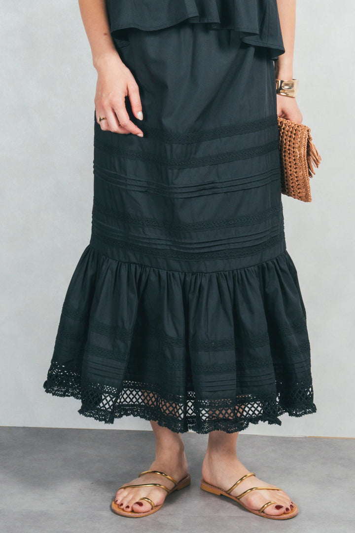 T/C ティアードスカート (BLACK)
