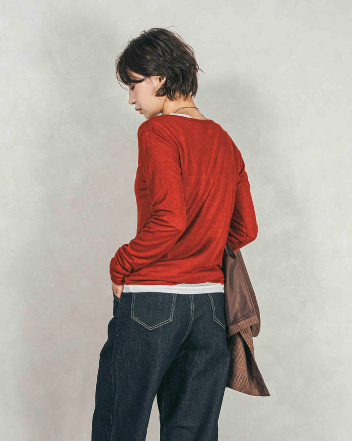 ［SET］Sheerリブヘンリーネックトップス+Sheerリブヘンリーネックトップス（2SET）