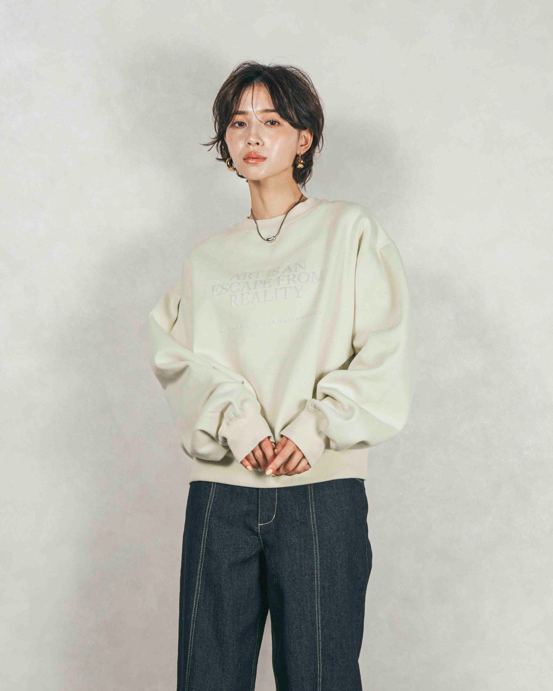 裏起毛フロッキーLogoスウェット (LIME)