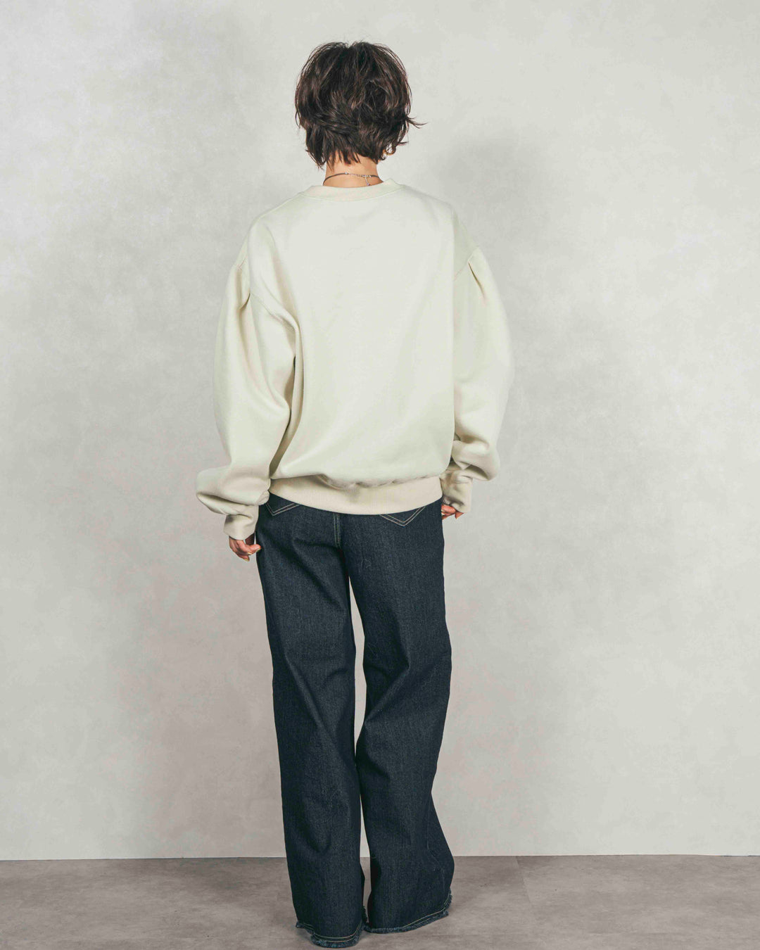 ［SET］裏起毛フロッキーLogoスウェット+センターシーム リラックスカラーデニム（2SET）