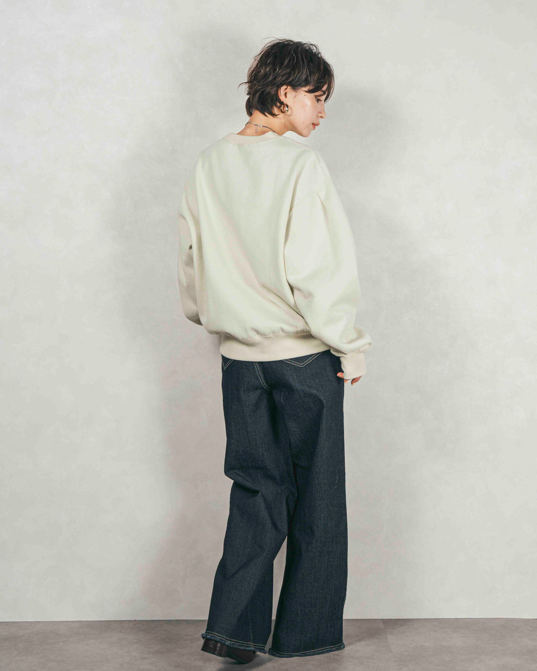 センターシーム リラックスカラーデニム (ONE WASH)