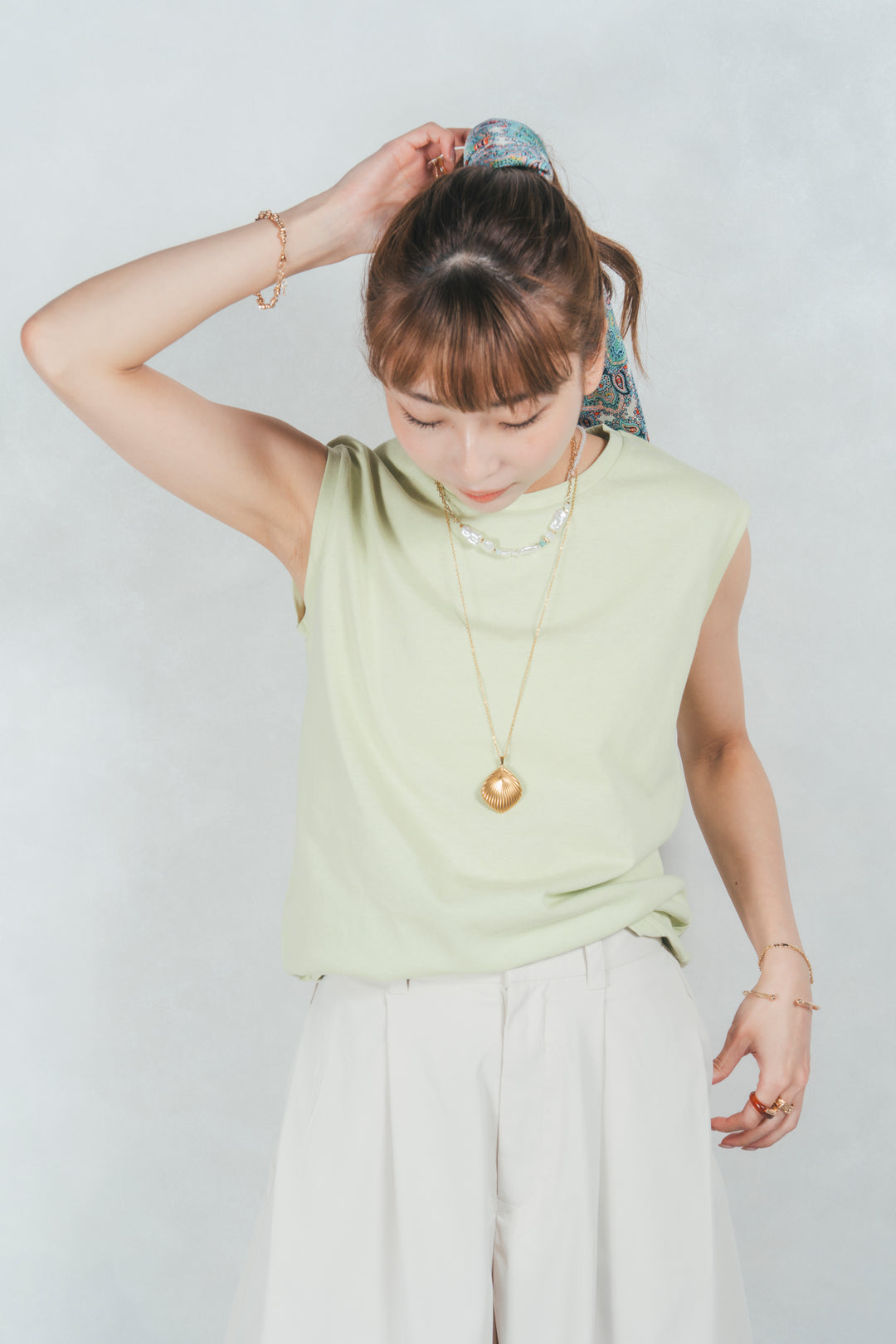 ［SET］USAコットンスリーブレストップス（2枚SET）
