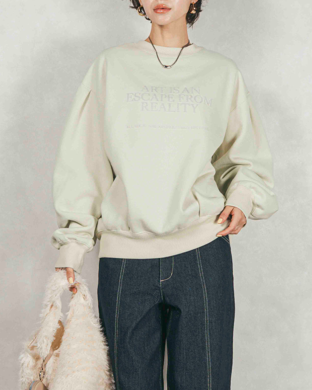 裏起毛フロッキーLogoスウェット (LIME)