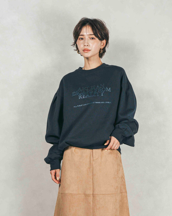 裏起毛フロッキーLogoスウェット (NAVY)