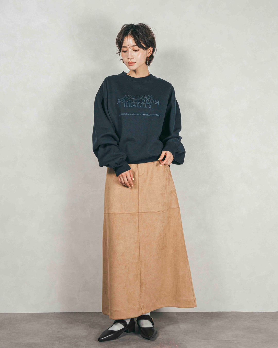 裏起毛フロッキーLogoスウェット (NAVY)