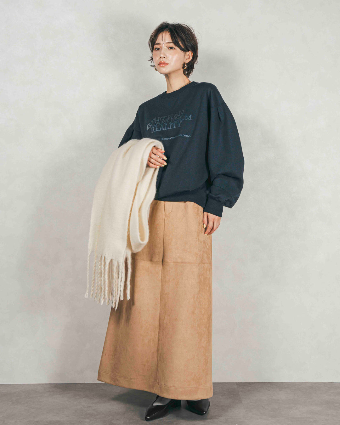 裏起毛フロッキーLogoスウェット (NAVY)