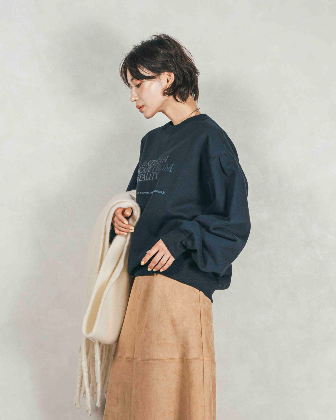 裏起毛フロッキーLogoスウェット (NAVY)