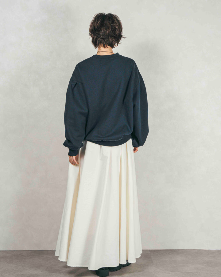 ［SET］裏起毛フロッキーLogoスウェット+アシメFlareタックスカート（2SET）