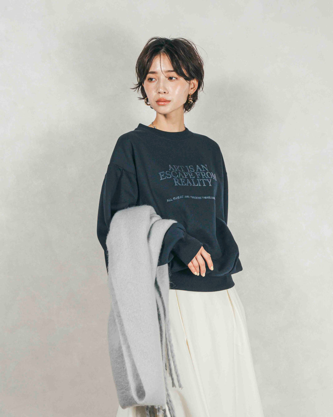 裏起毛フロッキーLogoスウェット (NAVY)