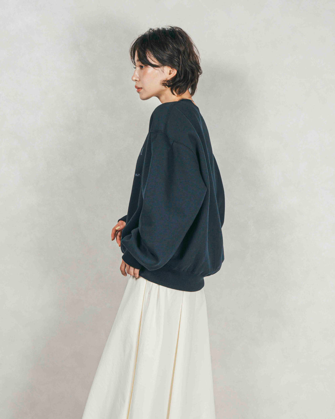 裏起毛フロッキーLogoスウェット (NAVY)