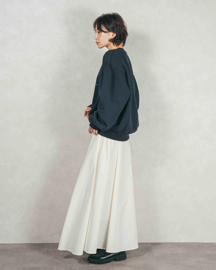 ［SET］裏起毛フロッキーLogoスウェット+アシメFlareタックスカート（2SET）