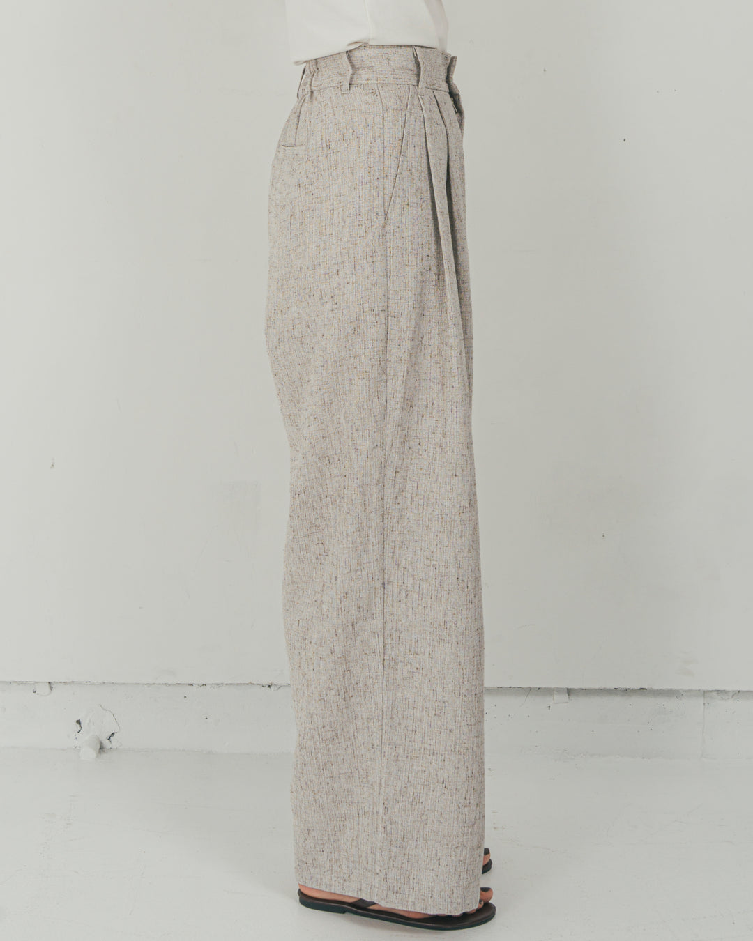 ［SET］Clear Sheer オーバーシャツ + Tweedダブルタックパンツ（2SET）