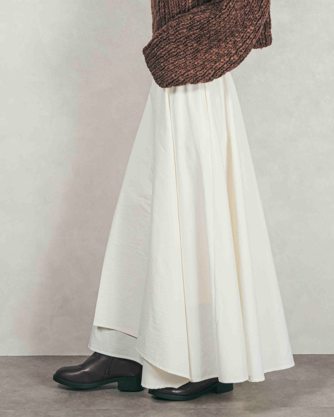 アシメFlareタックスカート (OFF)