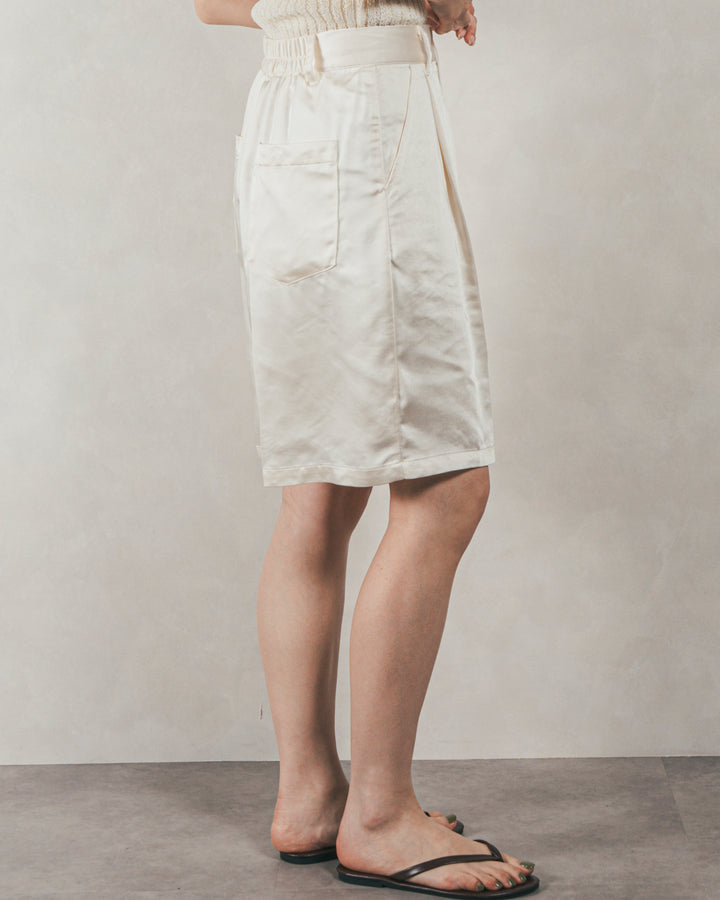 ［SET］Blockレース　フーディーブラウス + Vintageサテンハーフパンツ（2SET）