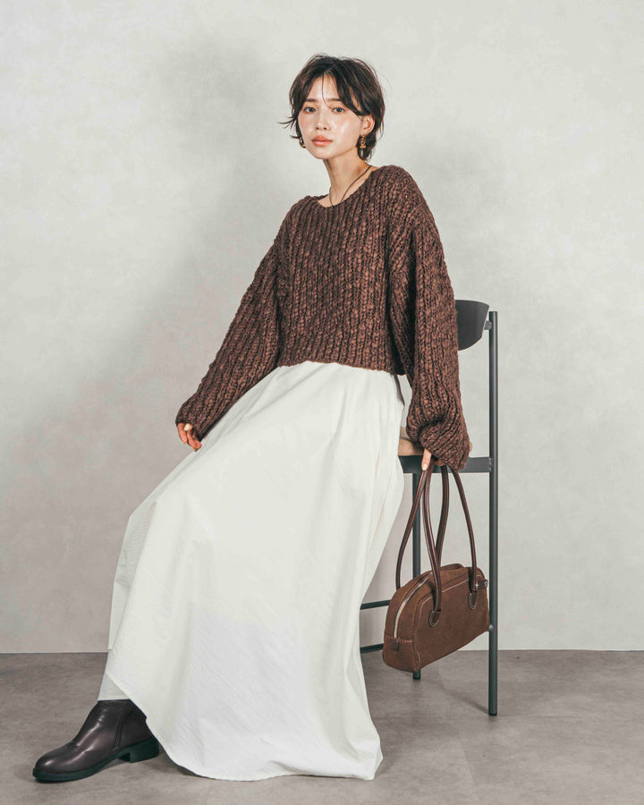 アシメFlareタックスカート (OFF)