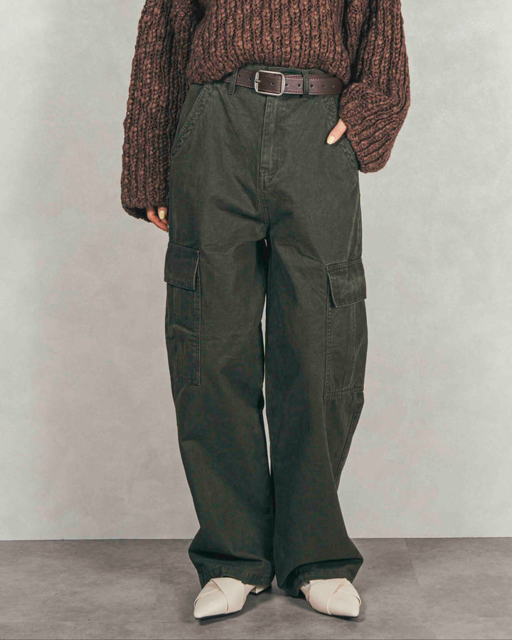 ピグメントツイルカーゴパンツ (KHAKI)