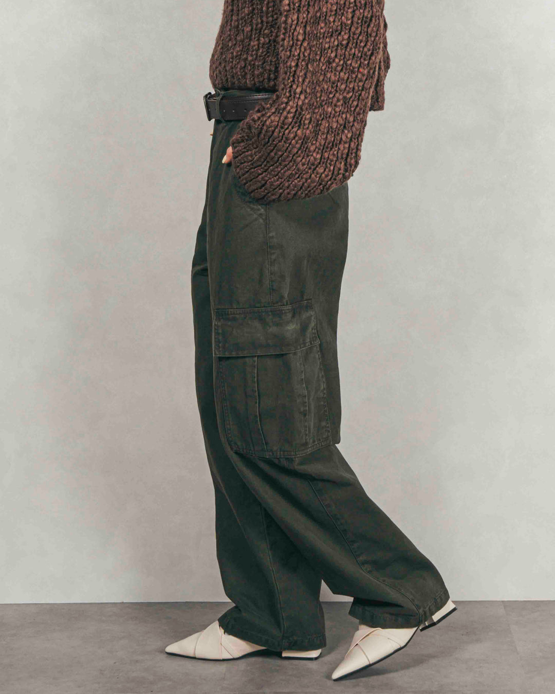 ピグメントツイルカーゴパンツ (KHAKI)