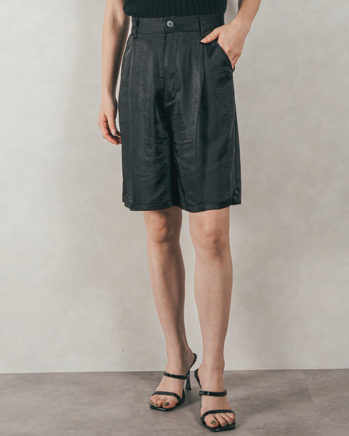 ［SET］Blockレース　フーディーブラウス + Vintageサテンハーフパンツ（2SET）