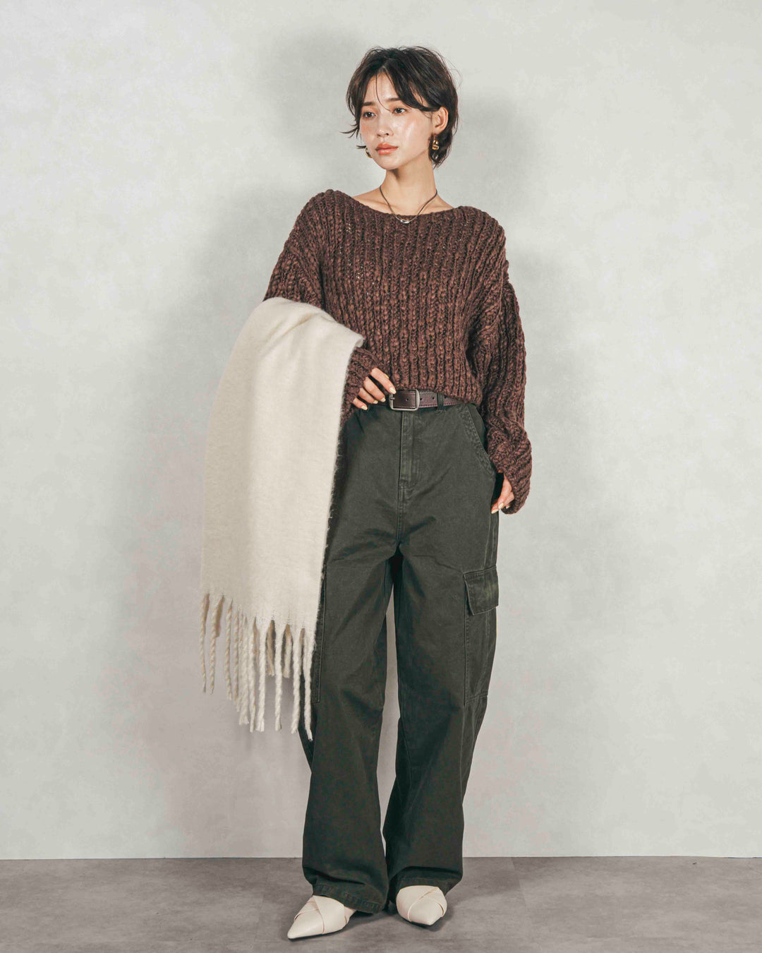 ピグメントツイルカーゴパンツ (KHAKI)