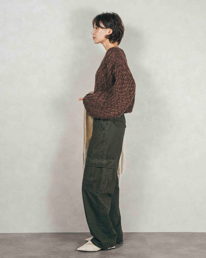 ピグメントツイルカーゴパンツ (KHAKI)