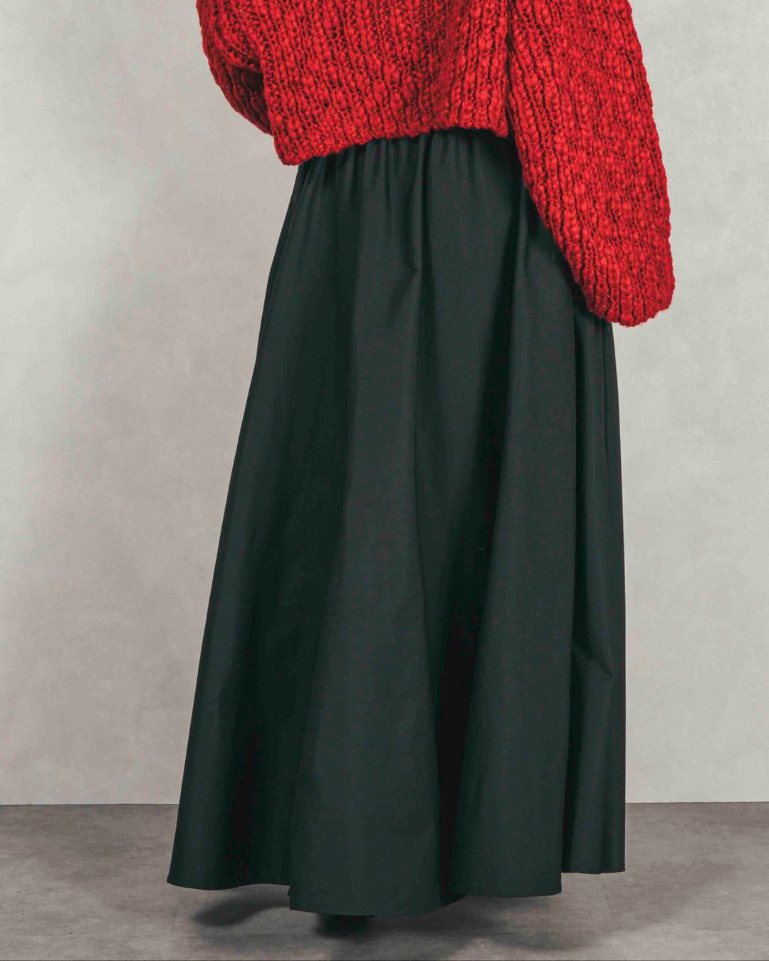 アシメFlareタックスカート (BLACK)