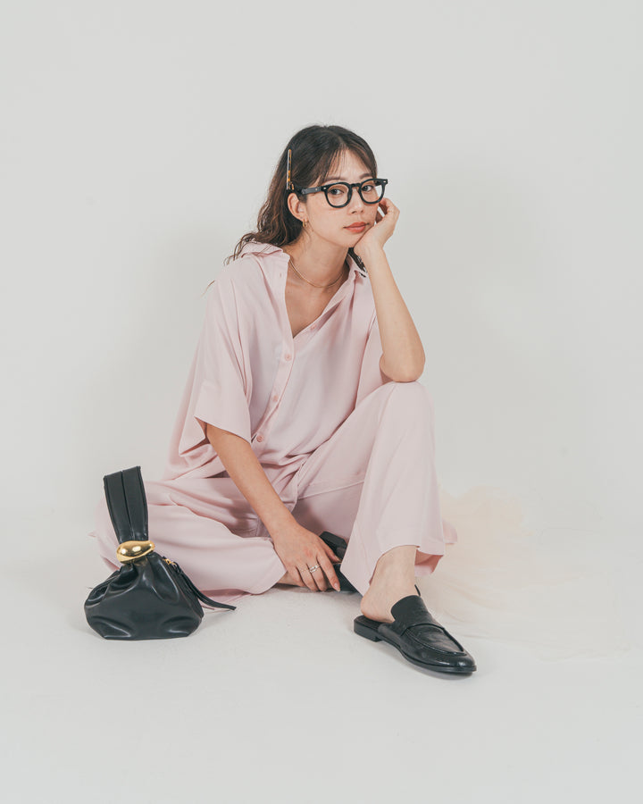 ［SET］とろみドルマンスリーブブラウス + とろみバレルパンツ（2SET）