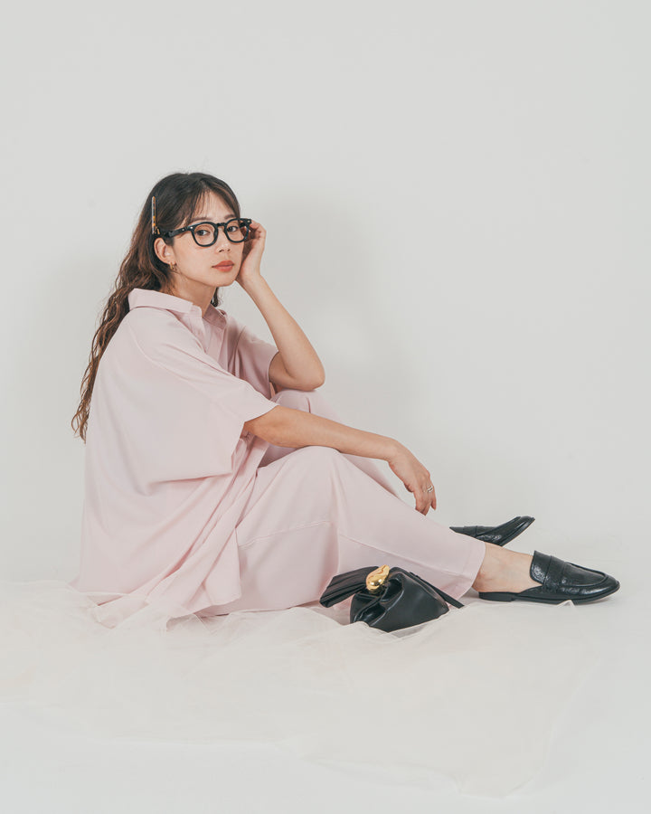 ［SET］とろみドルマンスリーブブラウス + とろみバレルパンツ（2SET）