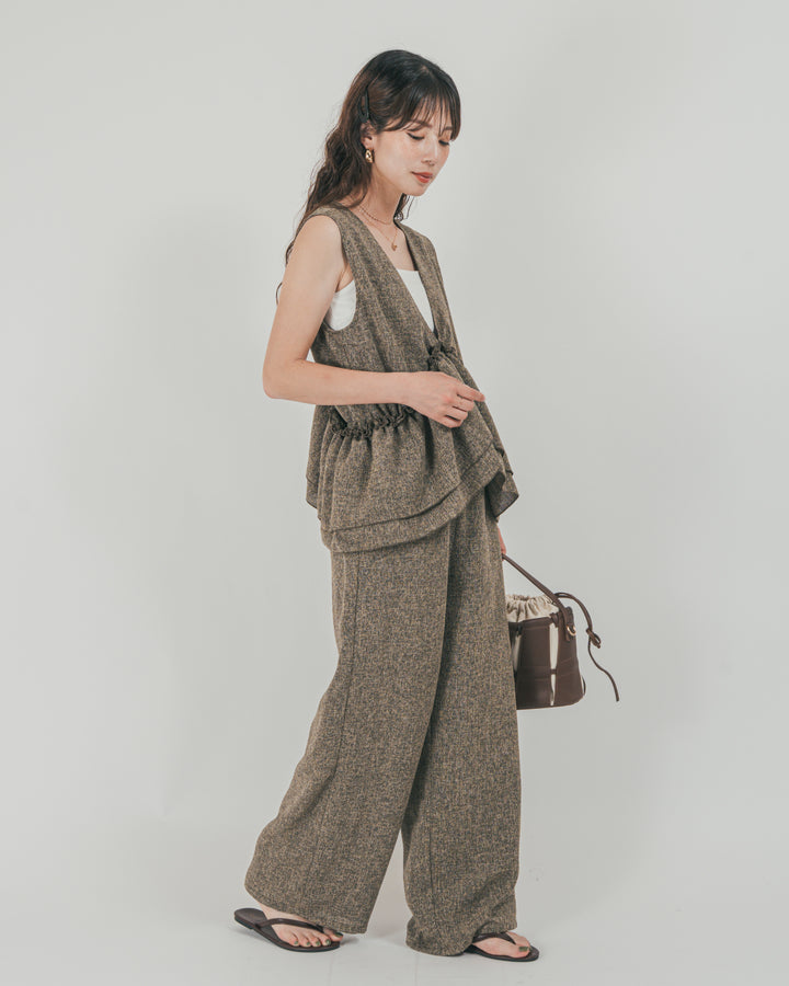 ライトTweedフリルオールインワン