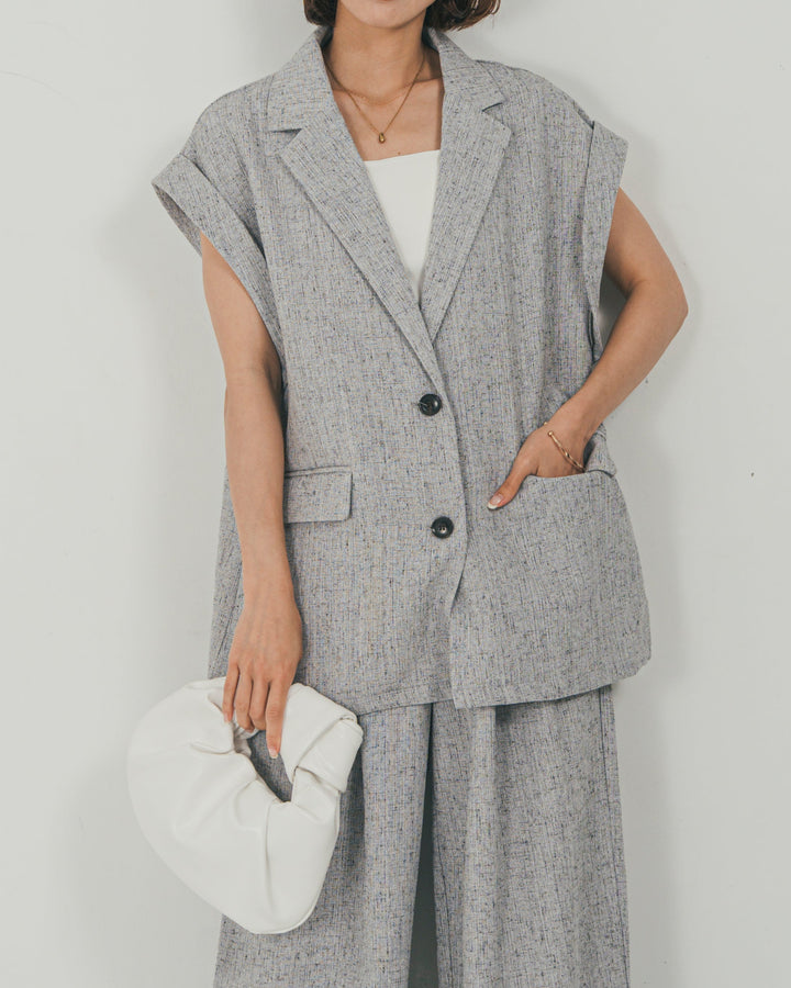 Tweedテイラードジレ