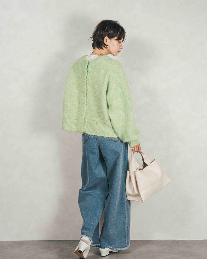 センターシーム リラックスカラーデニム (BLEACH)