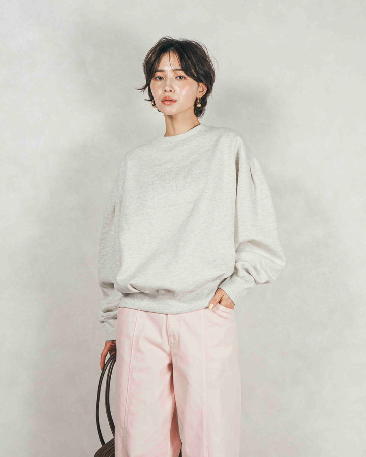 ［SET］裏起毛フロッキーLogoスウェット+センターシーム リラックスカラーデニム（2SET）