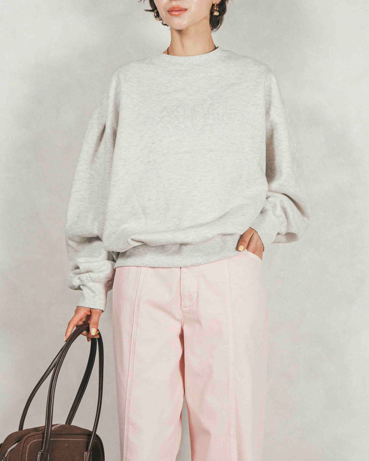 ［SET］裏起毛フロッキーLogoスウェット+センターシーム リラックスカラーデニム（2SET）