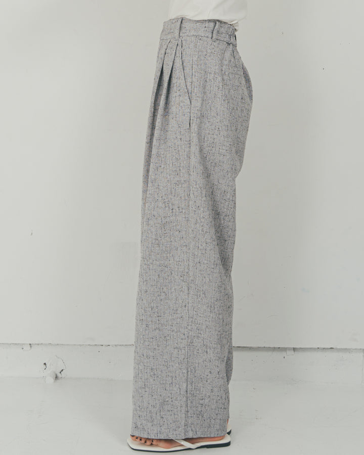 ［SET］Clear Sheer オーバーシャツ + Tweedダブルタックパンツ（2SET）