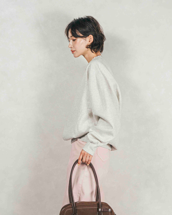 ［SET］裏起毛フロッキーLogoスウェット+センターシーム リラックスカラーデニム（2SET）