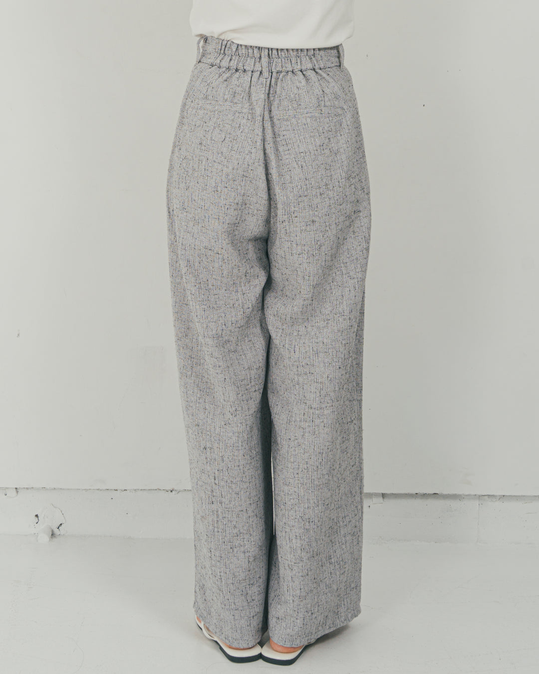 ［SET］Clear Sheer オーバーシャツ + Tweedダブルタックパンツ（2SET）