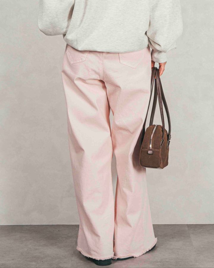 センターシーム リラックスカラーデニム (PINK)