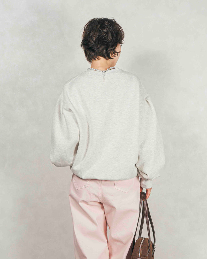 ［SET］裏起毛フロッキーLogoスウェット+センターシーム リラックスカラーデニム（2SET）