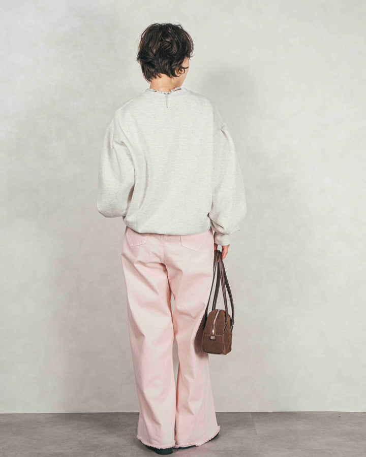 センターシーム リラックスカラーデニム (PINK)