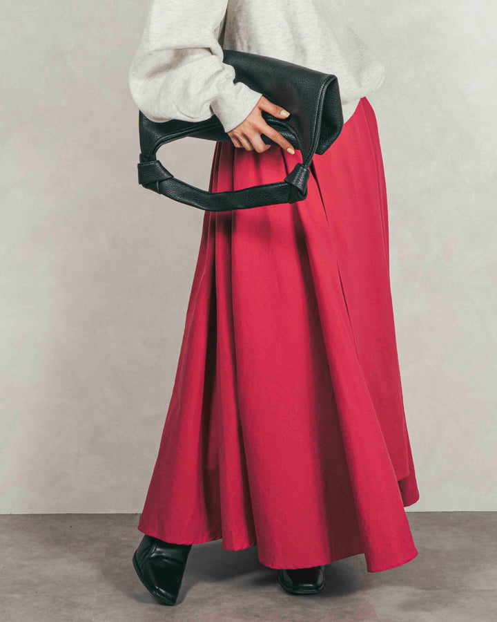 アシメFlareタックスカート (PINK)