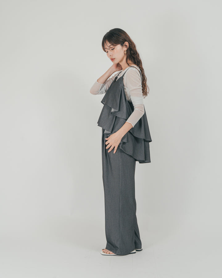 ［SET］デニムライク　ティアードキャミ + デニムライク　タックパンツ（2SET）