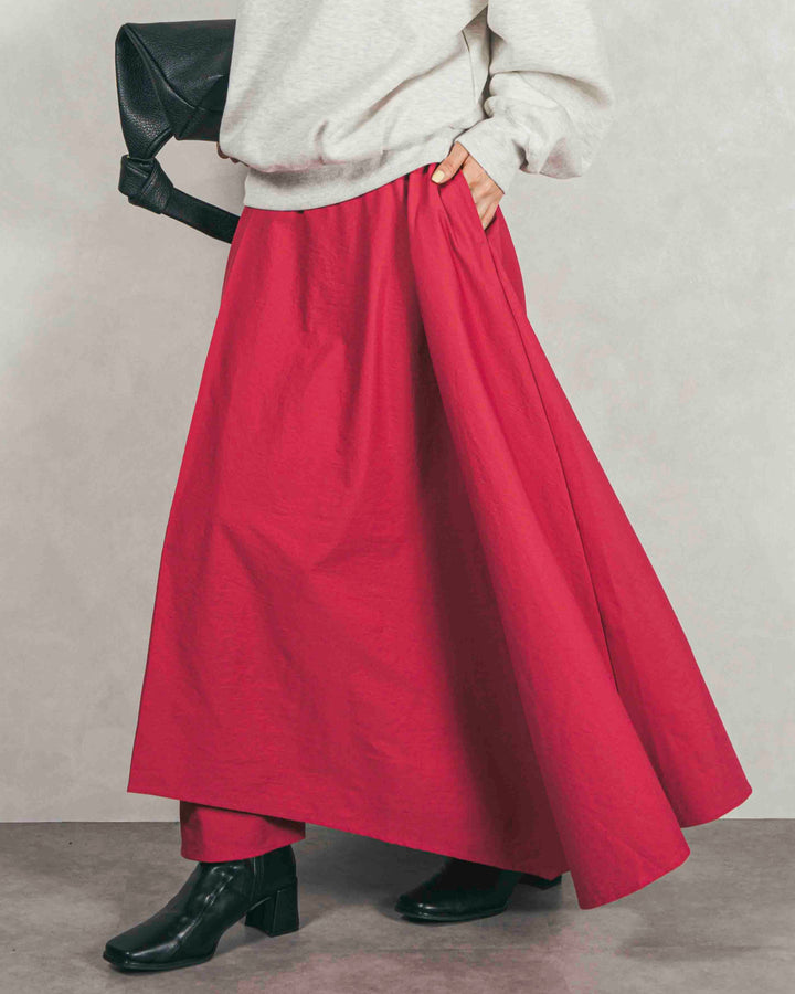 アシメFlareタックスカート (PINK)