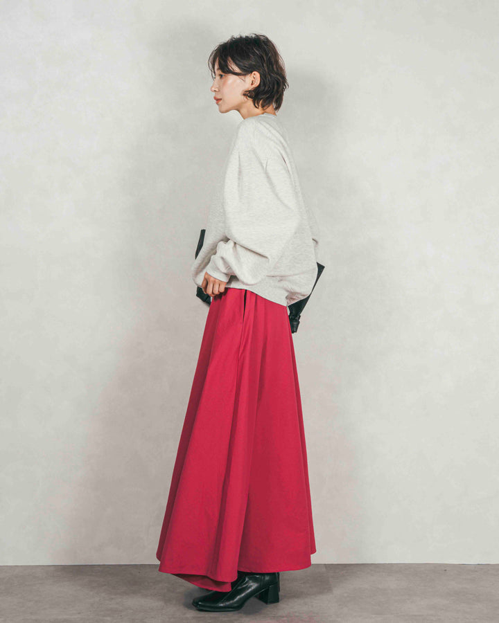 アシメFlareタックスカート (PINK)